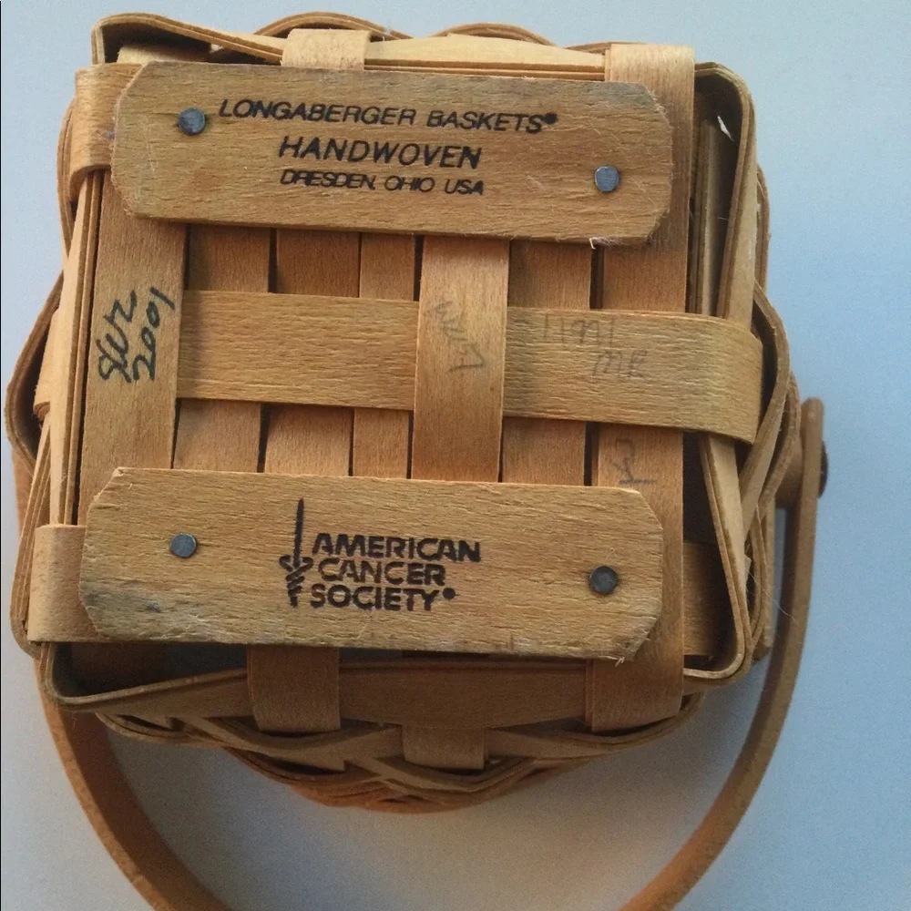 Longaberger Hand Woven American Cancer Society Basket